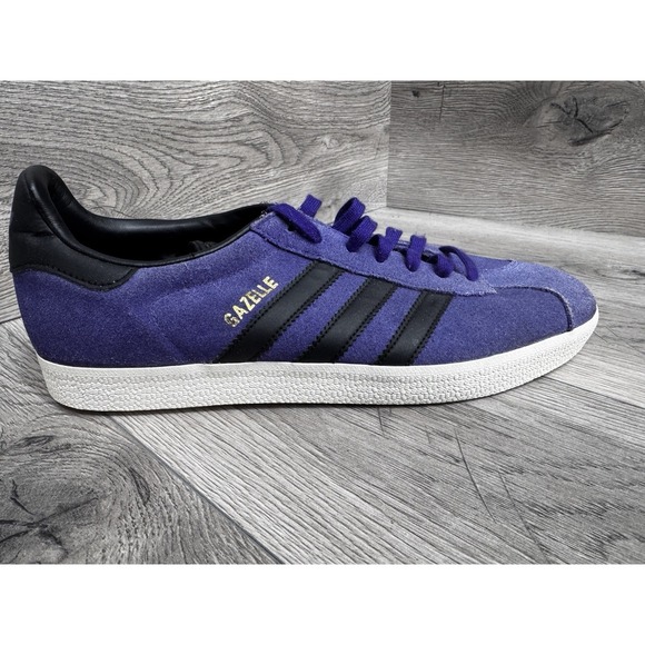 Adidas Originals Gazelle Shoes Mens Size 9.5 Purple Black Suede Sneakers BZ0034 - Picture 6 of 14